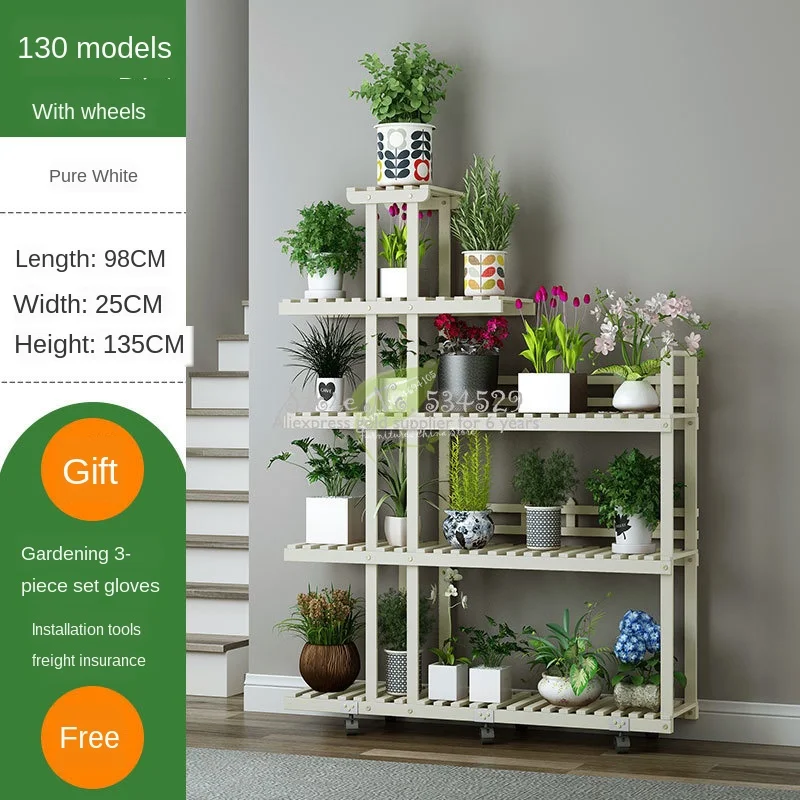 

20%Flower Rack Plant Stand Multi Wood Shelves Bonsai Display Shelf Indoor Outdoor Indoor Yard Garden Patio Balcony Flower Stands