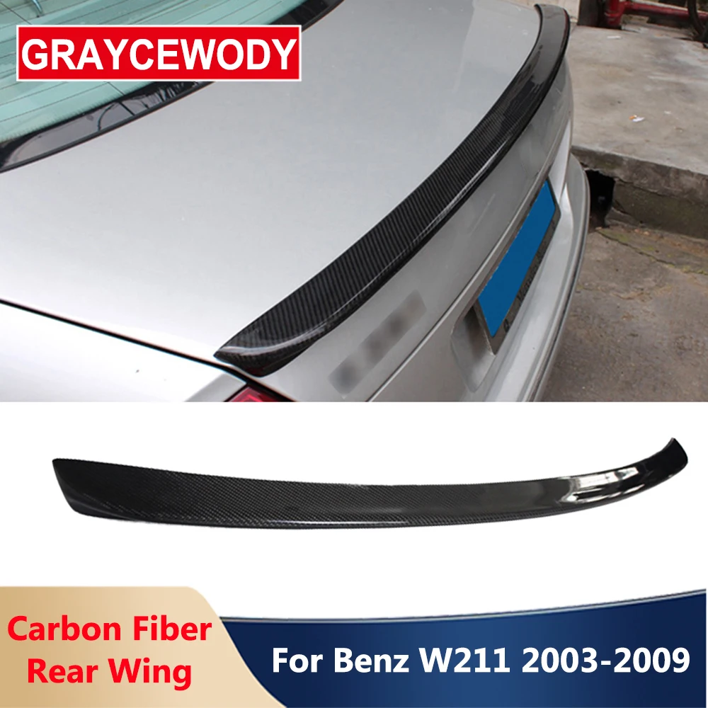 

Moify to AMG Style W211 Car Rear Trunk Wing Spoiler Carbon Fiber & FRP For BENZ E Class W211 E320 E350 2003-2009 Body Kit