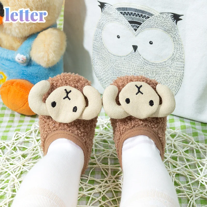 

Baby Non-slip Shoes Bottom Floor Socks Cartoon doll Baby Toddler Socks Autumn And Winter Toddler Floor Socks First Walkers Shoes