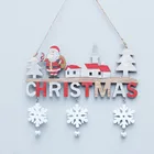 Рождественская подвеска, деревянные дверные подвесные украшения, поделки, Рождественский и новогодний подарок, Рождественское украшение для дома 2022 с новым годом