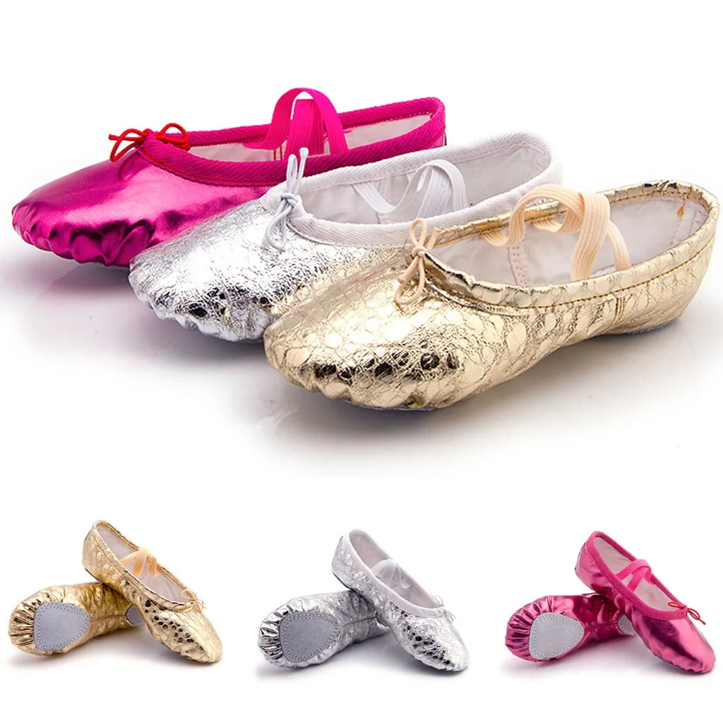 Балетки для девочек танцевальные туфли с лентой сатиновые тапочки обувь