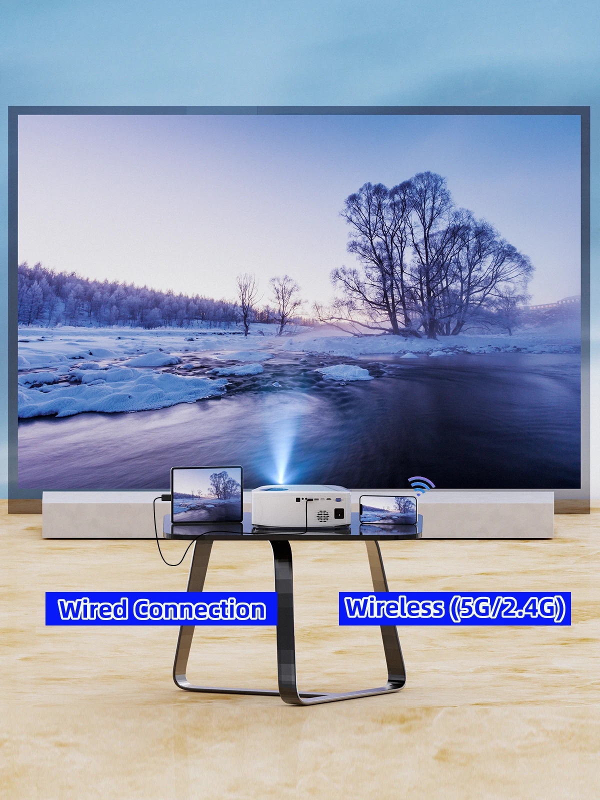 WEWATCH V70 Native 1080P 5G WiFi Projector 320 ANSI Lumen Full HD Home Outdoor Movie Projectors Video Proyectors | Электроника