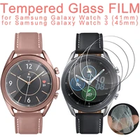 3 pieces tempered glass protection for samsung galaxy watch 3 41mm 45mm for samsung smart watch 9h screen protector glass film