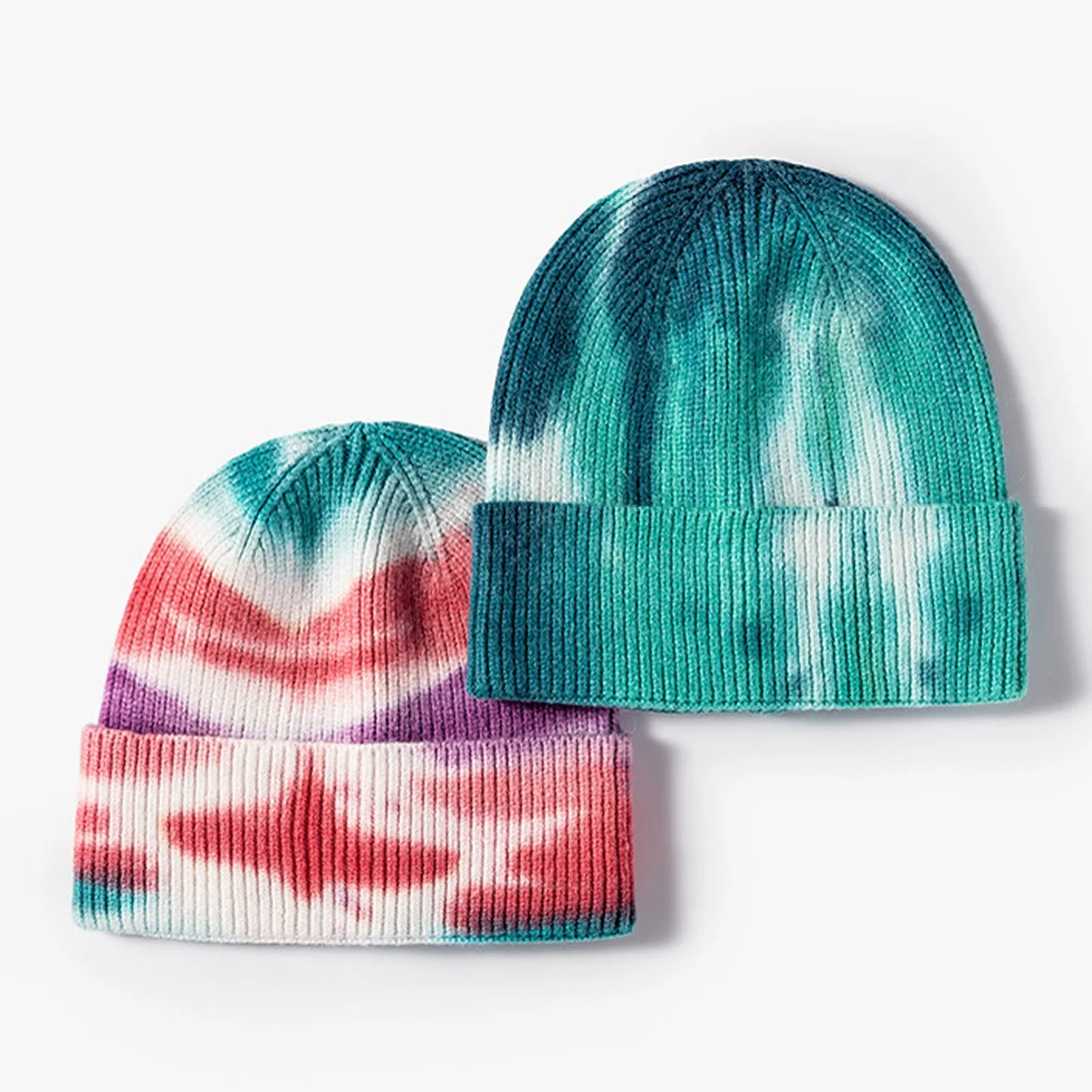 

Модная зимняя шапка унисекс, повседневная шерстяная шапка с принтом Tie-dye для женщин и девочек, осенняя модная теплая вязаная шапка для улицы