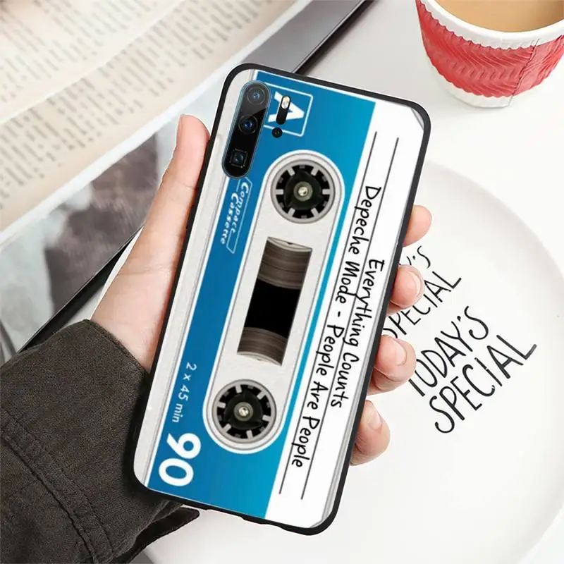 

Retro Magnetic tape pattern Phone Case For Huawei honor Mate P 10 20 30 40 i 9 8 pro x Lite smart 2019 nova 5t
