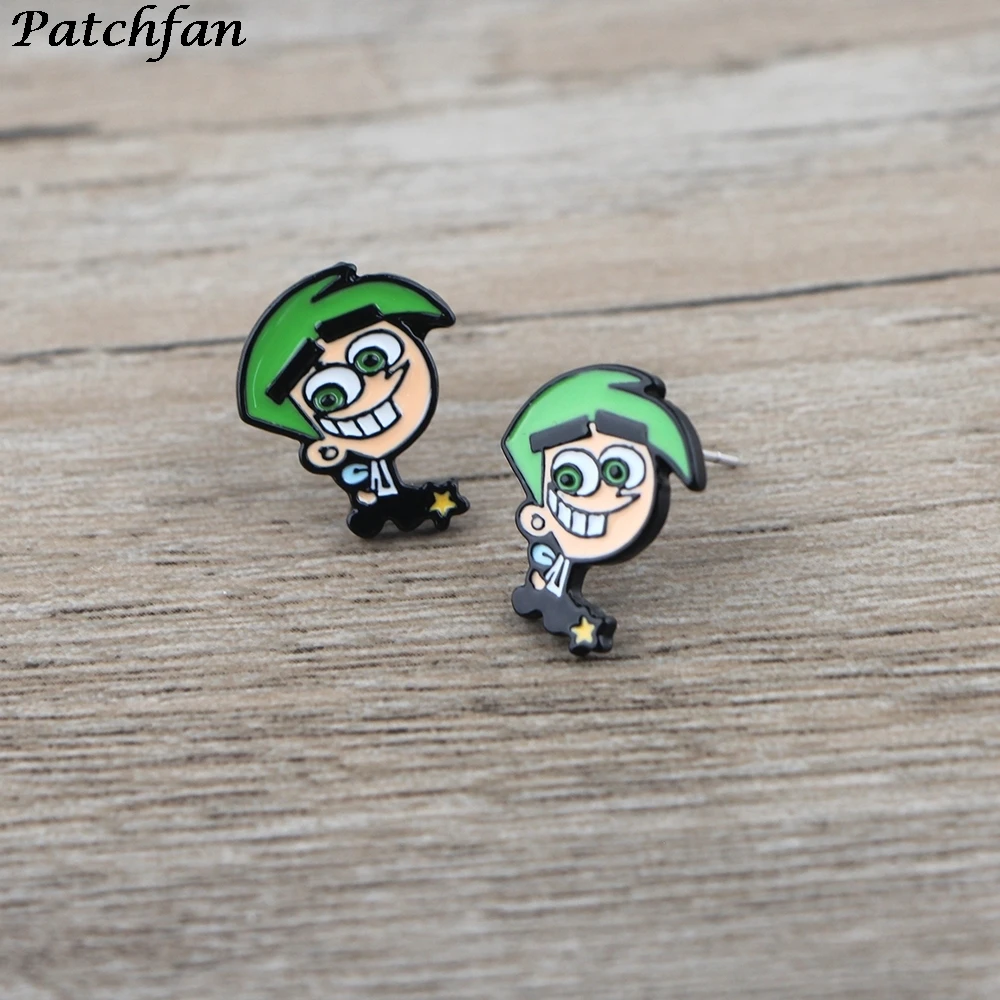 

12Pair AD009 Patchfan Cartoon Pierce Stud Earrings for Women Girls Fashion Couple Jewelry Kids Gifts