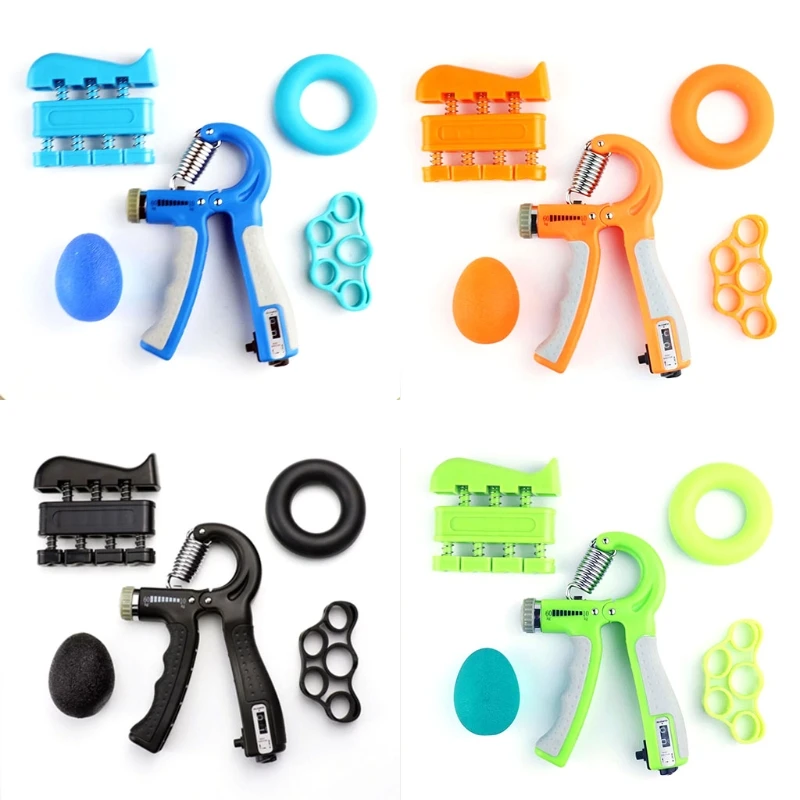 

5 Pack Hand Grip Strengthener Workout Kit Forearm Grip Adjustable Resistance Hand Gripper Finger Exerciser For Athlete