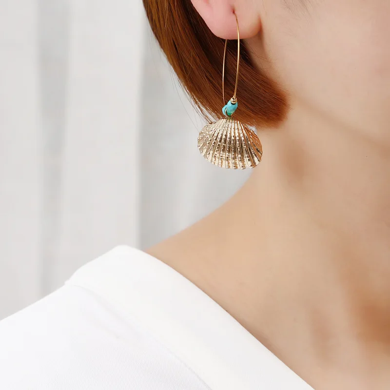 Гальваническое настоящее золото C-образной формы 9 слов Круглый Раковины ракушки