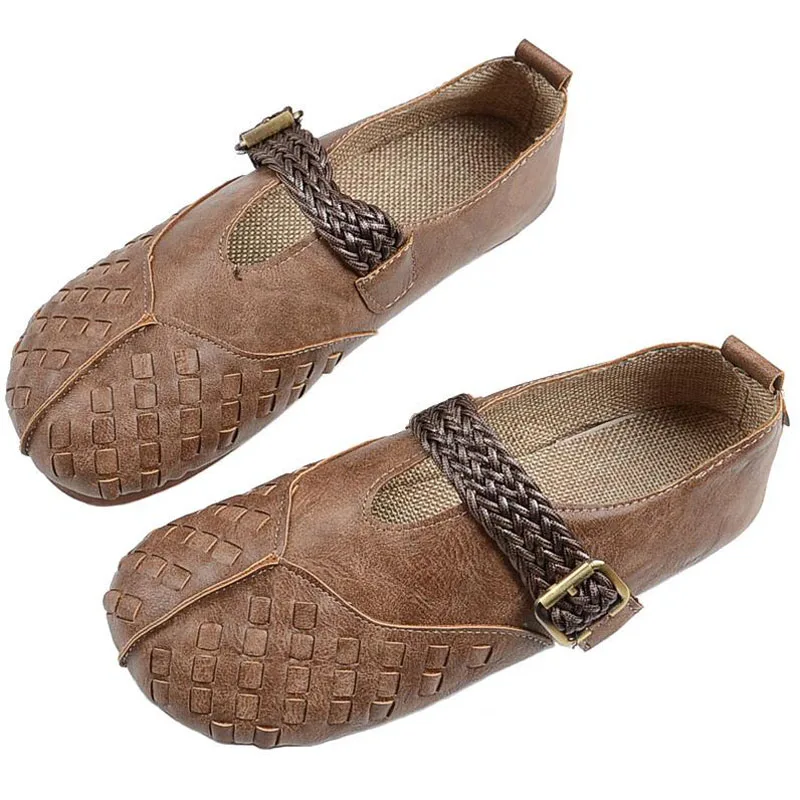 

solar system Women Flats 2020 Mary Janes Handmade Retro Flat Shoes Woman Soft comfortable Elegant Loafers Shoes BB-92
