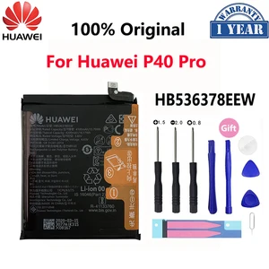 100 original hua wei replacement phone battery hb536378eew 4200mah for huawei p40 pro els an00 batteries batteria free global shipping