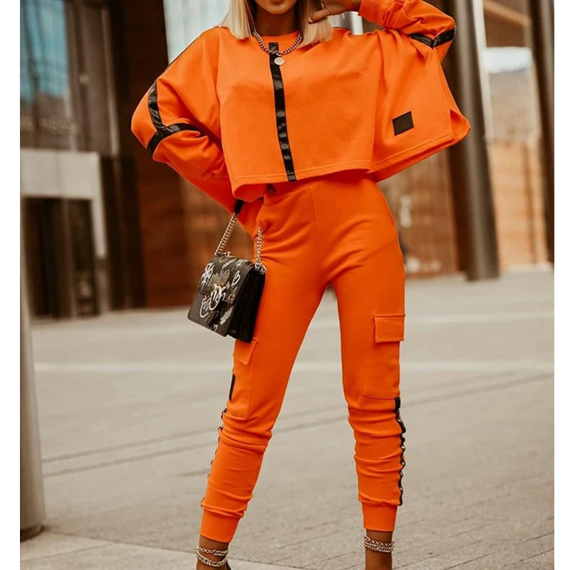 

Однотонные Короткие топы Wepbel, повседневные брюки-карандаш, рубашка с лентами, топы, комплекты женских 2 предметов, комплекты одежды, брюки