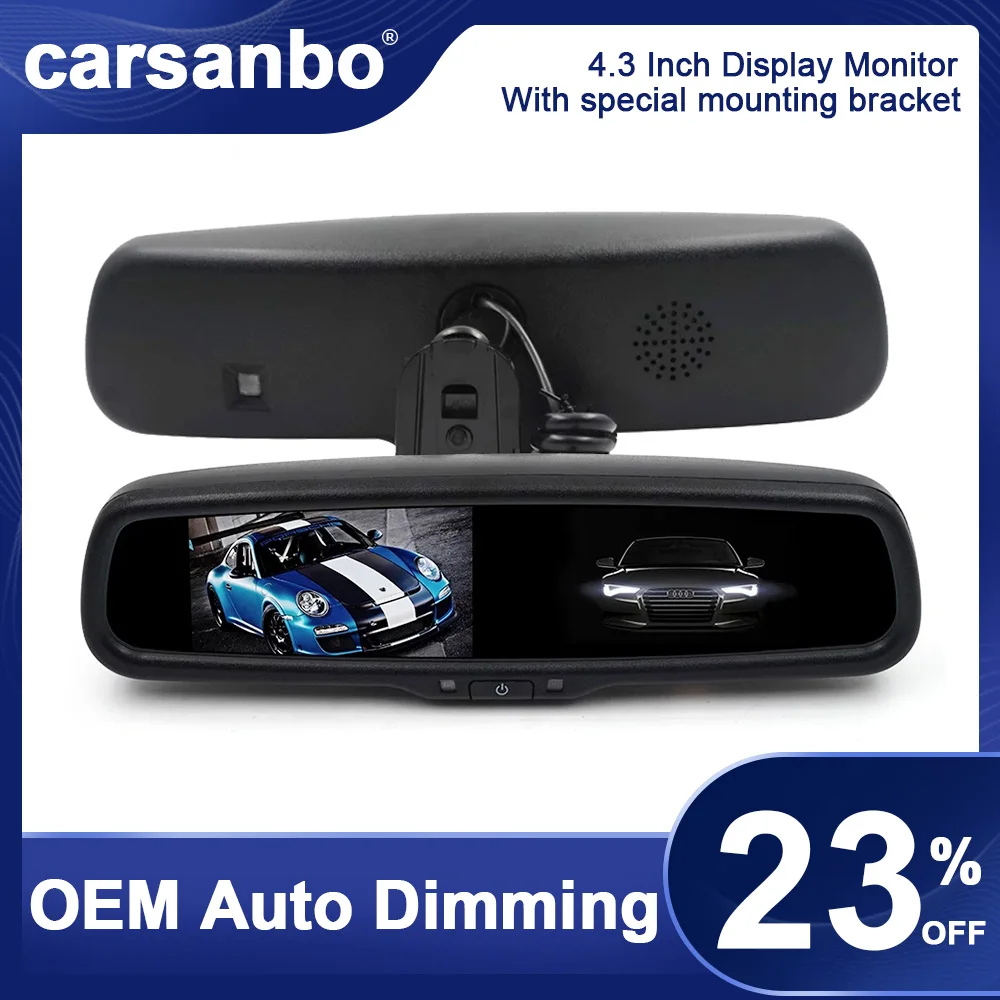 Автомобильный монитор 4 3 дюйма с функцией автоматического затемнения и