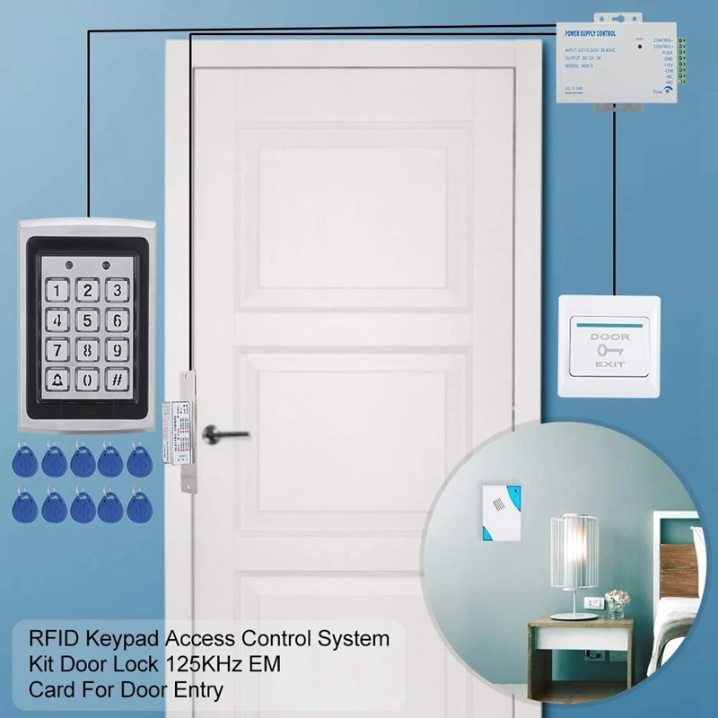 TZF005-04 RFID Клавиатура система контроля доступа Комплект Дверной замок 125 кГц EM