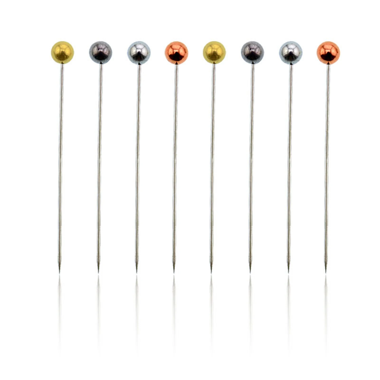 100Pcs/Box 36cm Colorful Round Pearl Head Needles Stitch Straight Push Sewing Pins For Dressmaking DIY Tools Positioning | Дом и сад