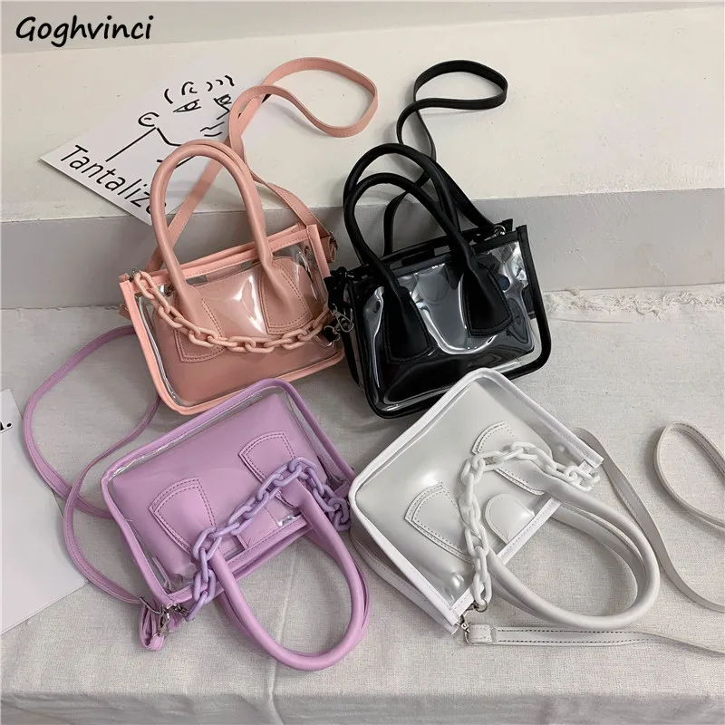 

Прозрачные сумки, женские сумки через плечо, сумки через плечо из ПУ кожи, сумка для сыны и матери на молнии, Модный повседневный прозрачный ...