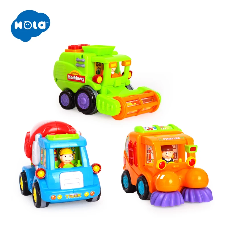 HOLA игрушки 386 оптовая продажа Детские Push &amp Go фрикционные игрушечные грузовики