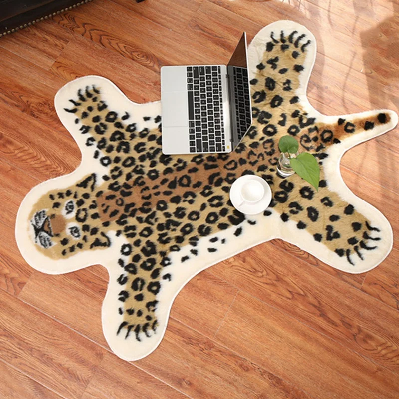 Мягкий в виде тигра домашний декор моющийся ковер из искусственной кожи для