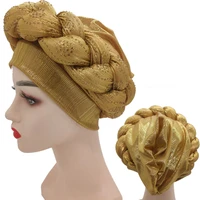 2021 new rhinestone turban africain femme glitter elastic muslim hijab bonnet women head wraps braids turbante mujer auto gele