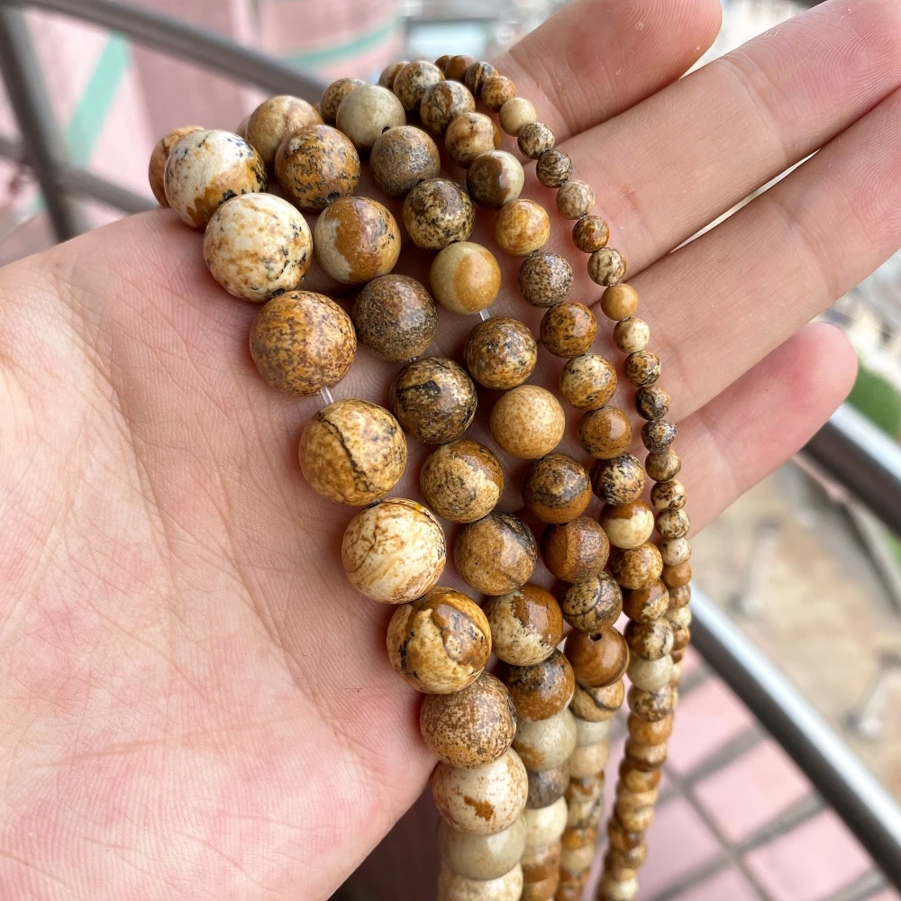 Бусины из яшмы для изготовления ювелирных изделий сделай сам круглые гладкие