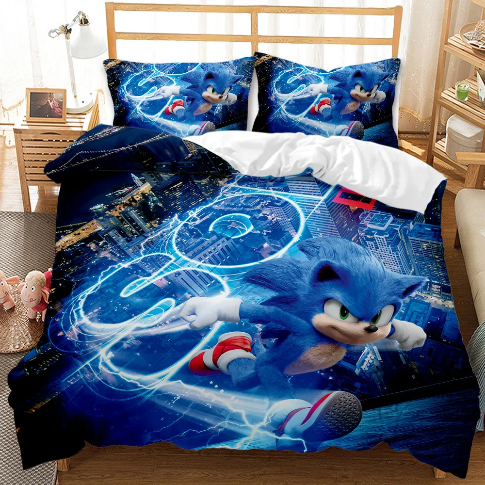 

Cartoon Sonic Figure 3D Print Comforter Bedding Sets For Boys Queen Twin Single Size Duvet Cover Set Pillowcase Luxury Gifts