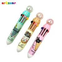 10 colors crystal ball head mini ballpoint pen kawaii novelty colorful pen stationery kids gift