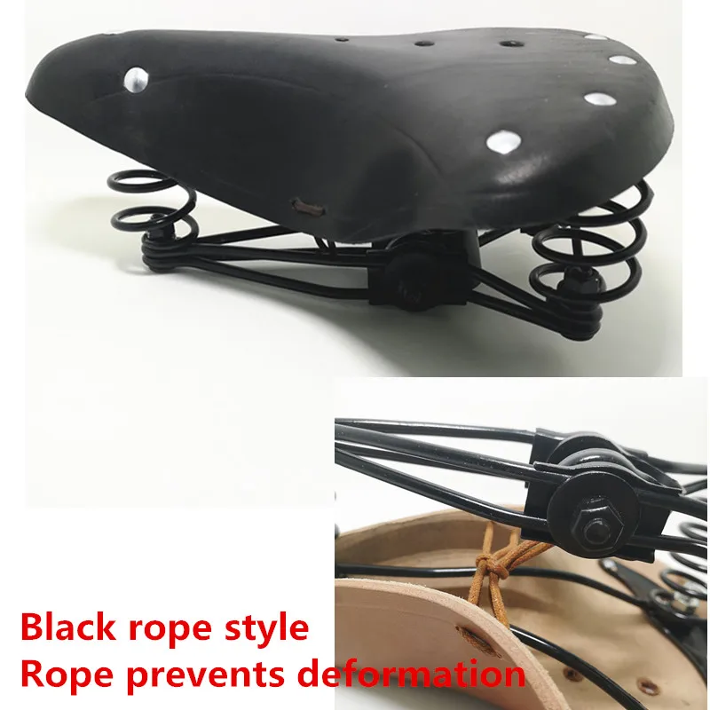 G11 New black Винтажное 2628 велосипедное седло из натуральной кожи в старом стиле, велосипедное весеннее седло из натуральной кожи, автомобильное сиденье TDX-4 - Цвет: G11 New black