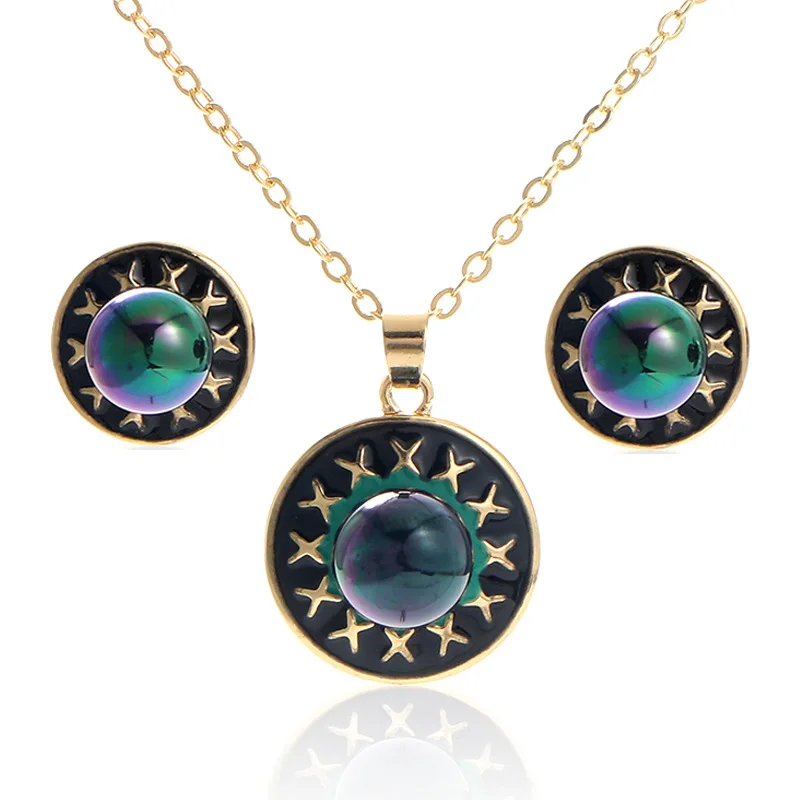 

2-piece Hawaiian Style Jewelry Sets Set Woman Pieces Earrings for Women Necklace 2021 Trend Women's Accessories Fashion Ear hook