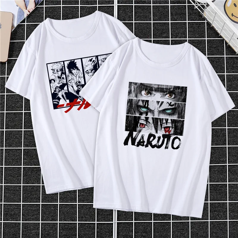 

Short-sleeved Women's Anime Print Stretch Cotton Top Loose Youth Naruto T-shirt Harajuku Woman Tshirts Graphic T Shirts