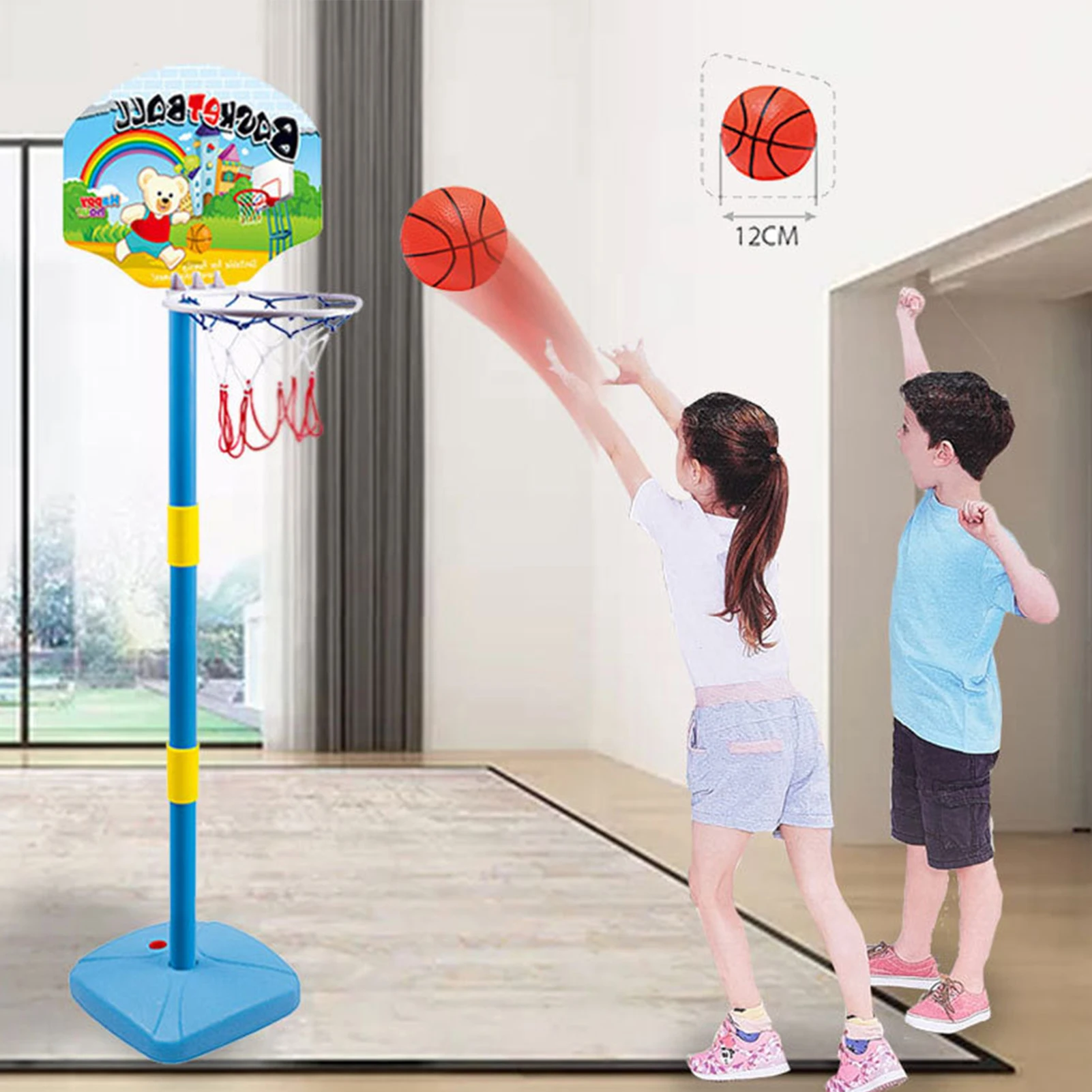 

Basketball Stands Toys Set Height Adjustable Kids Boy Basketball Hoop Board Children's Convenient Outdoor Sports Exercise Toys