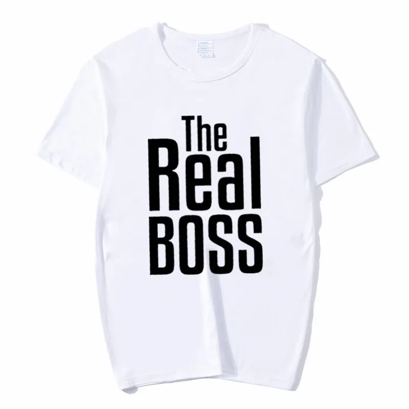Футболка для пар The Boss Real мужская и женская одежда на День святого Валентина