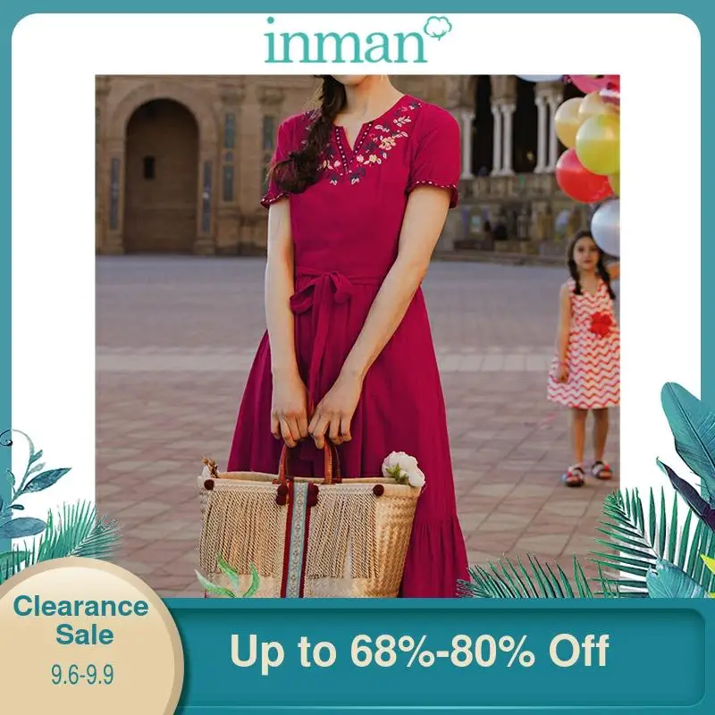 Платье в стиле ретро с круглым вырезом хлопковое ТРАПЕЦИЕВИДНОЕ ПЛАТЬЕ С