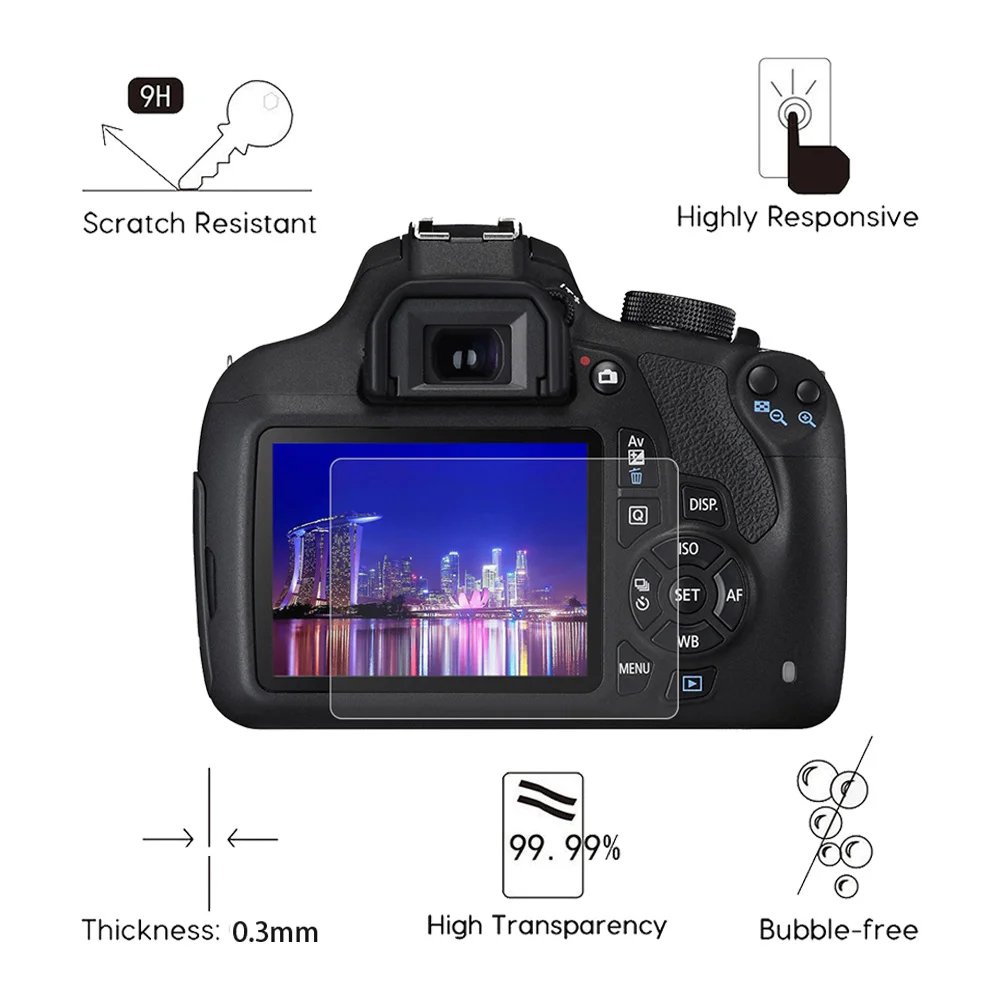 2 упаковки Защитная пленка для экрана Canon 50D 40D 60D 600D 70D 80D 100D 200D 5D 6D 7D Mark II III IV 7D2 5D3 5DS