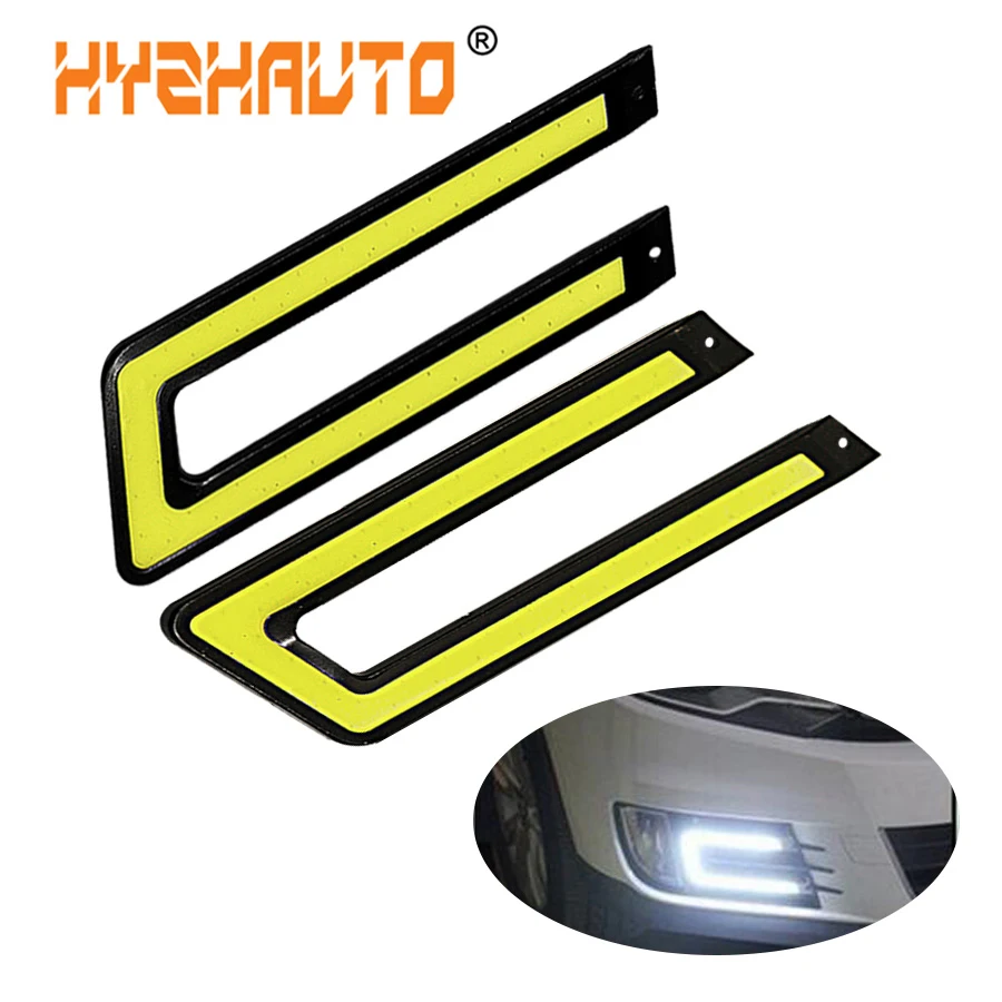 HYZHAUTO 2 шт. U образный COB дневные ходовые огни DRL Автомобильные светодиодные