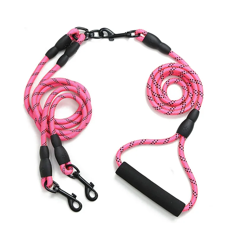 Съемный двойной поводок для собак 2 Собаки нейлоновый металлический домашних