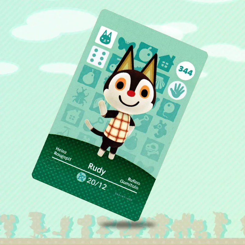 Карта пересечения животных Rudy 344 карточка амиибо для игры NS Switch новые