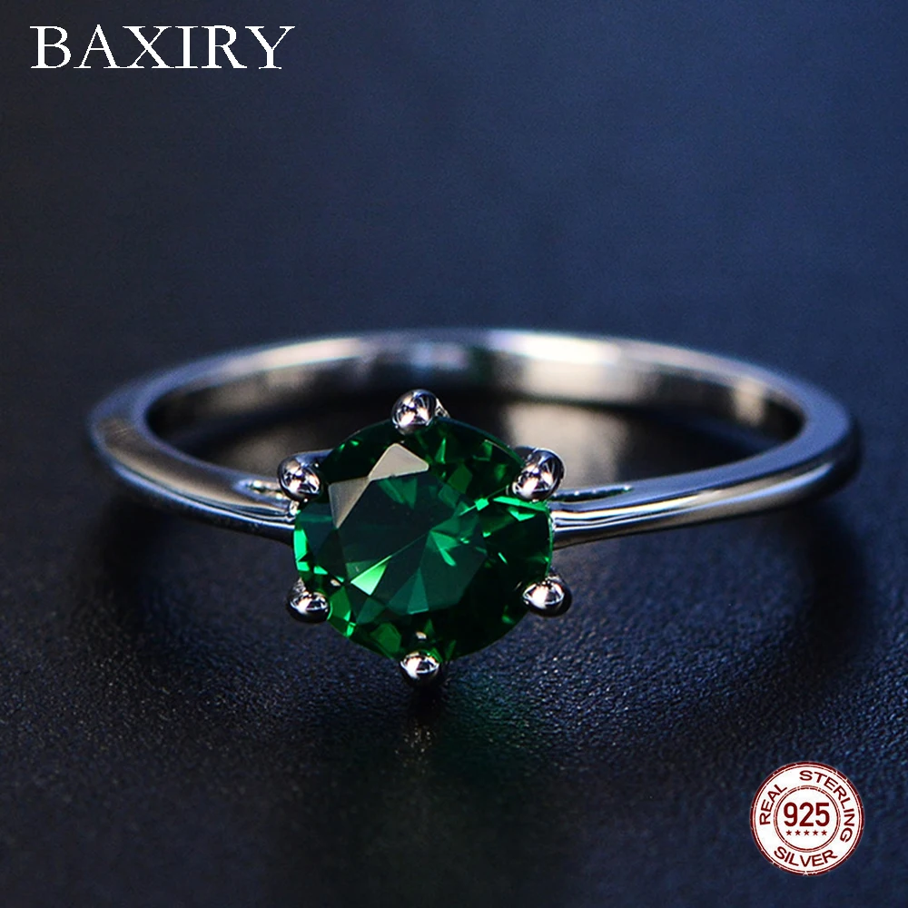 

2019 Fine Trendy Engagement Emerald Ring Silver 925 Jewelry Amethyst Gemstone Ring Silver Cocktaill Blue Sapphire Ring For Women