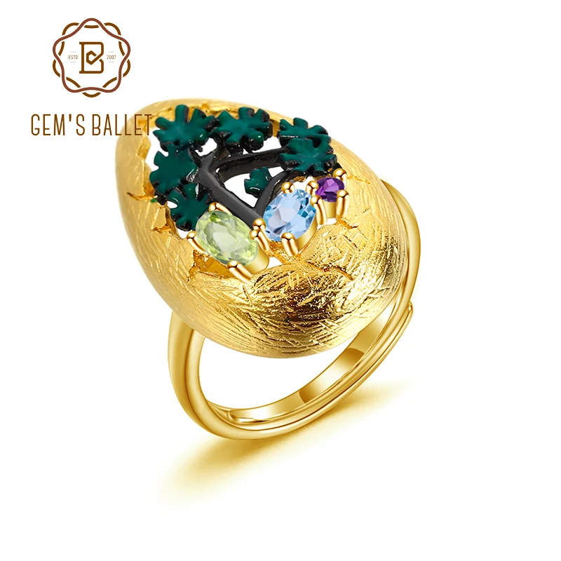 GEM'S балет 925 Серебро позолоченные двухцветные эмалевые изделия ручной работы