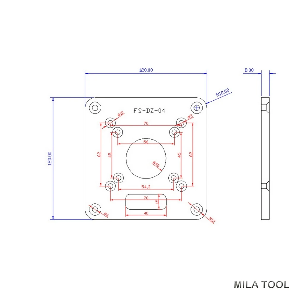 

120mm Router Table Plate Bench Insert Plate Mounting Base Trimmer Engraving Woodworking Tool Accessories for Makita RT0700C