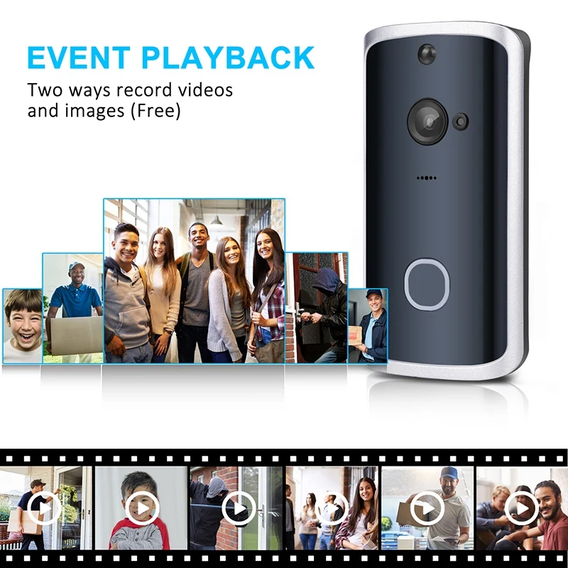 

Video Doorbell Security Protection 720P Doorbell Camera Voice Call Motion Detection Night Vision Doorbell