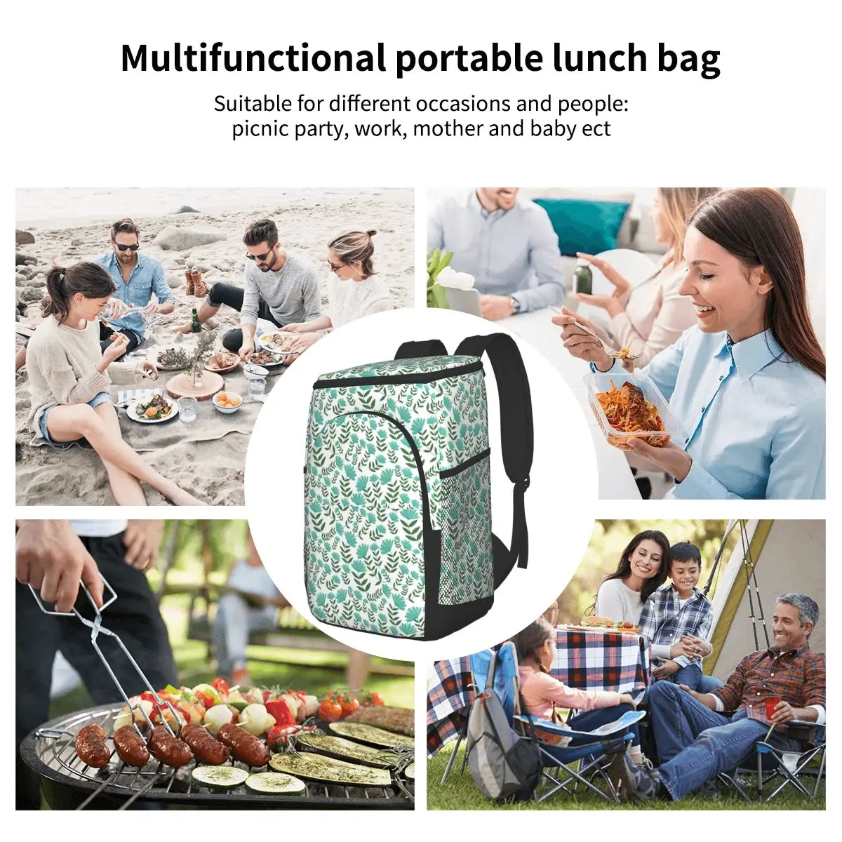 

Thermal Backpack Waterproof Thickened Cooler Bag Large Insulated Bag Picnic Cooler Backpack Refrigerator Bag Flowers