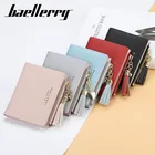 Женский кожаный кошелек с кисточками, новый милый укороченный бумажник на молнии, мягкий розовый Дамский клатч с кармашком для мелочи и карт