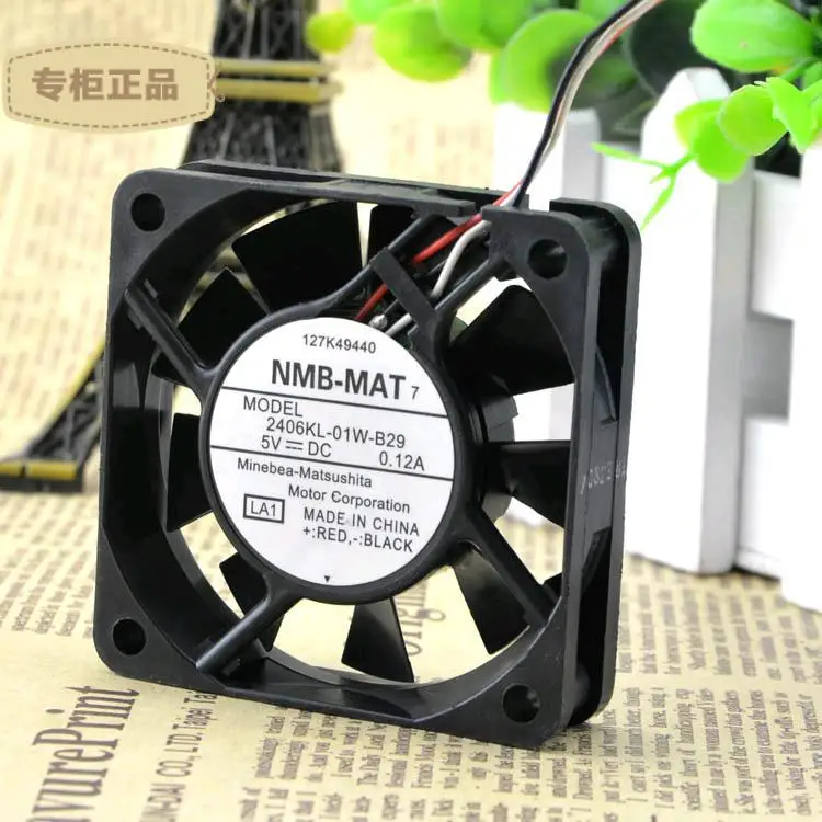 

New Original FOR NMB 6CM 6015 5V 0.12A2406 KL-01W-B29 Dual Ball 3-Wire Mute Cooling Fan