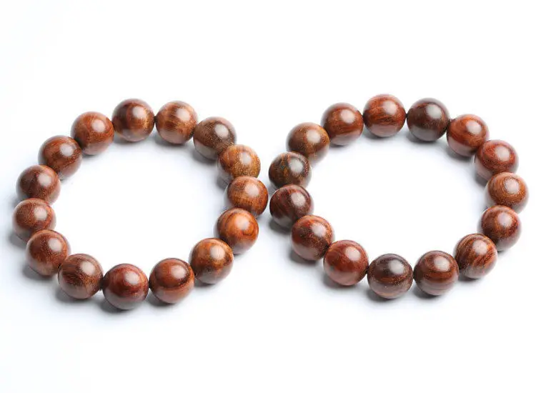 Бусины из тибетского хорошего розового дерева эластичные браслет-амулет |