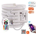 Гибкая неоновая Светодиодная лента с дистанционным управлением, 220, 2835, 5050, 120