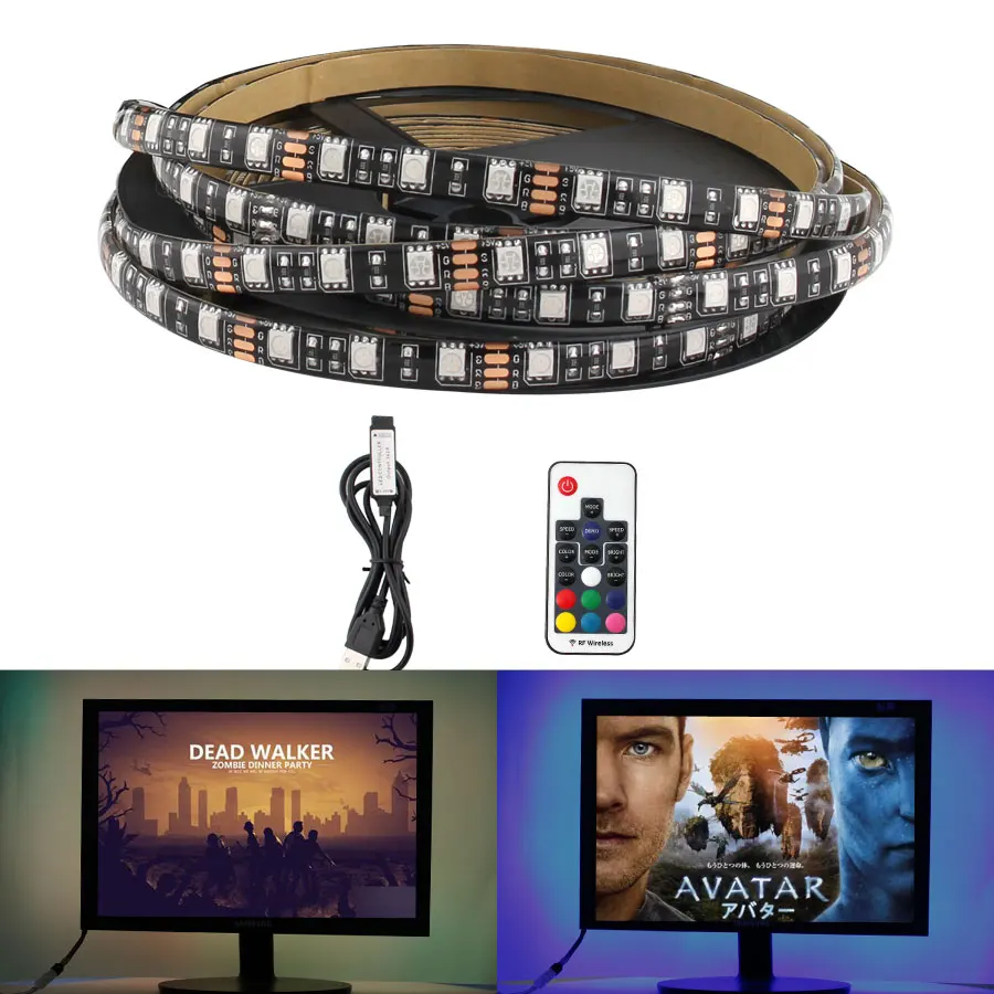 5 в USB Светодиодная лента RGB PC 5 в 5050 ТВ ПОДСВЕТКА Водонепроницаемая RGB 5 в Светодиодная лента USB 5 В Светодиодная лента Водонепроницаемая с контроллером