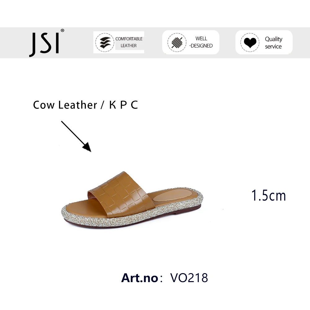 

JSI Genuine Leather Summer Women Shoes Sandals Flat Leisure Bling Casual Round Toe Comfortable New Walking 2021 Casual VO218