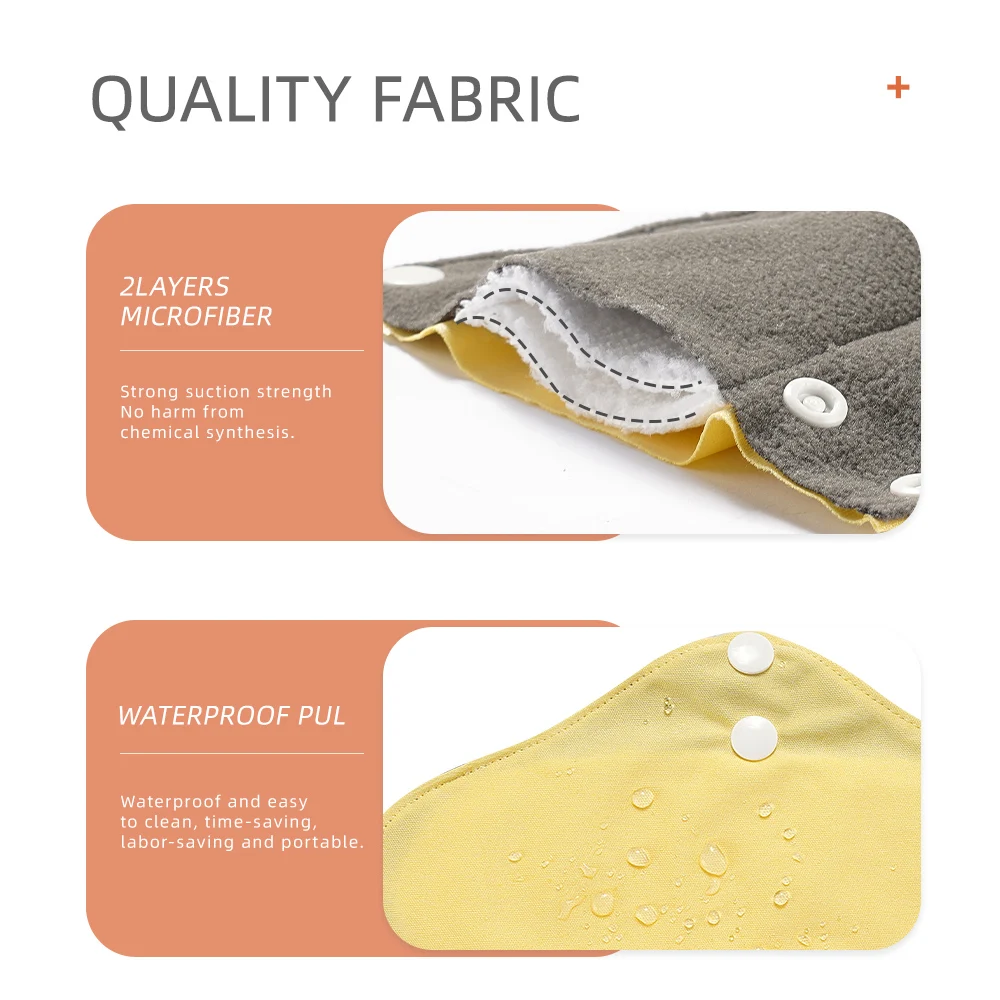 Happyflute-almohadillas menstruales reutilizables, servilleta lavable, absorbente, ecol&oacute;gica, con estampados de moda, talla M-2