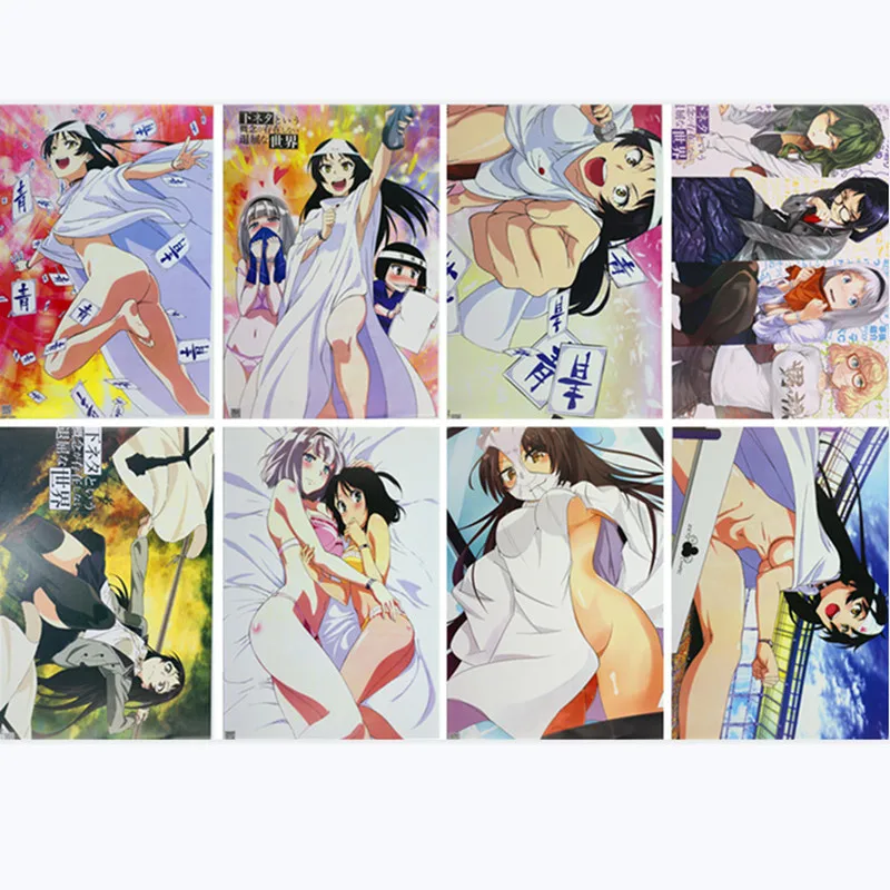 8 pcs/lot Anime Shimoneta to Iu Gainen ga Sonzai Shinai Taikutsu na Sekai Embossed posters Toy Poster sticker for gifts 42x29CM | Игрушки и