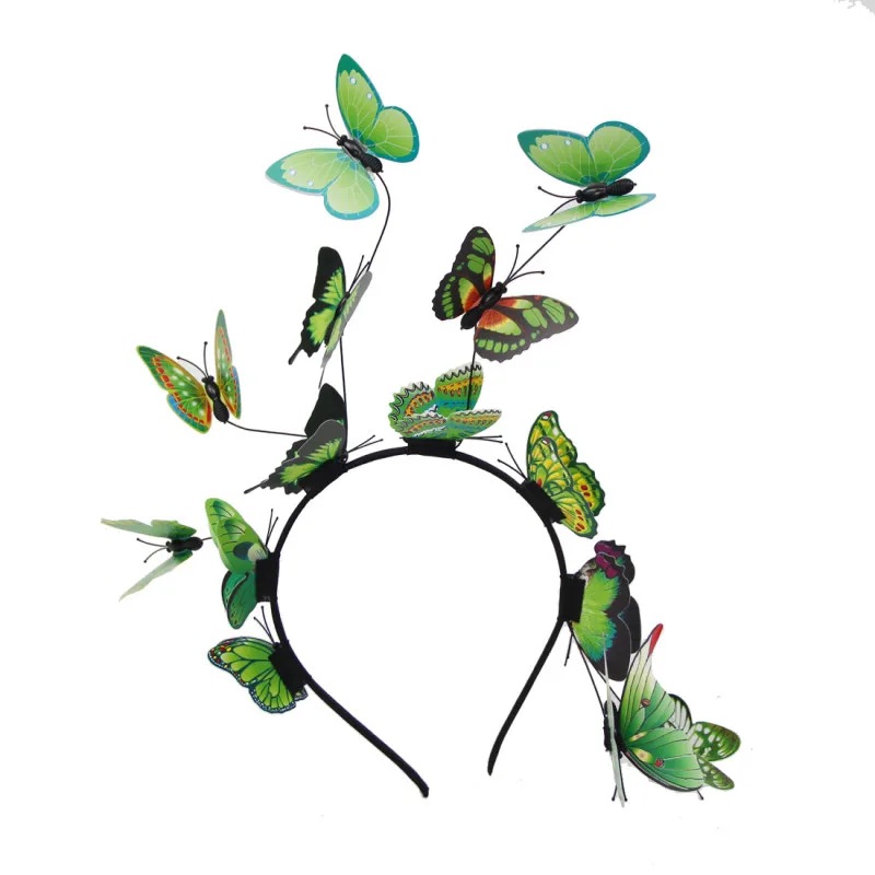 

Baby Girl Colorful Butterfly Hair Hoop Hat Headband Festival Crown Halloween Costume Bohemian Wedding Party Headpiece for Kids
