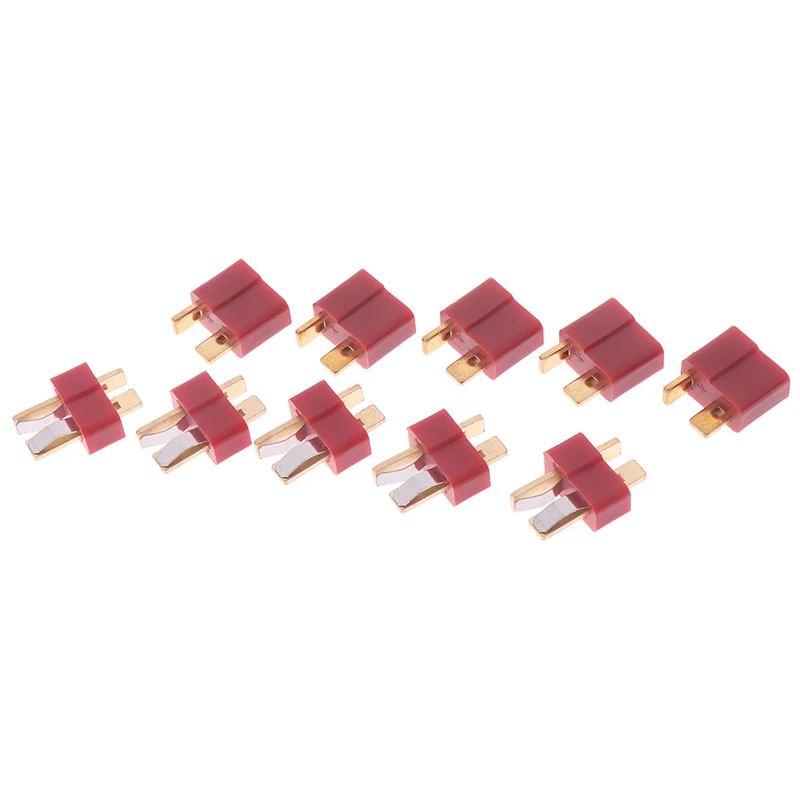 

10Pcs T Plug Jack Connectors Male + Female Deans Connector T For RC LiPo Battery Helicopter Terminals Connectors Kit